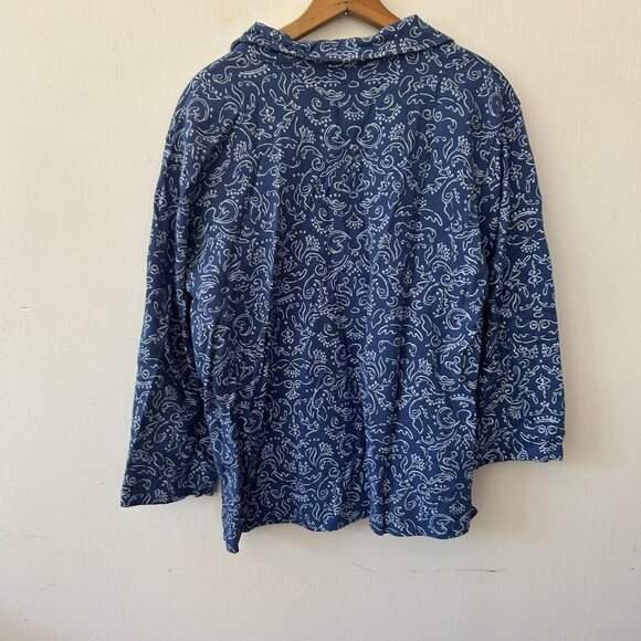 Fresh Produce Cardigan Jacket Womens XL Blue Nautical Button Front Collared - Picture 4 of 4